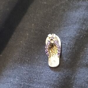 Purple and Silver Flip Flop Pendant